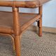 Vintage rectangular rattan and bamboo coffee table