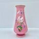 Antique pink opaline vase with floral decoration.