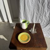 90s white and green ceramic carafe H17 D11