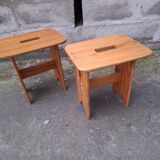 Vintage pine stool, side table