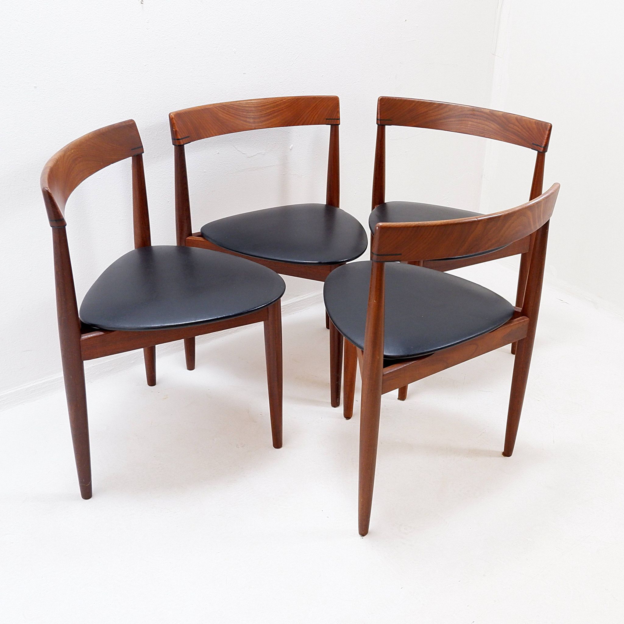 Set of 4 "Roundette" teak chairs by Hans Olsen for Frem Røjle, 1950s