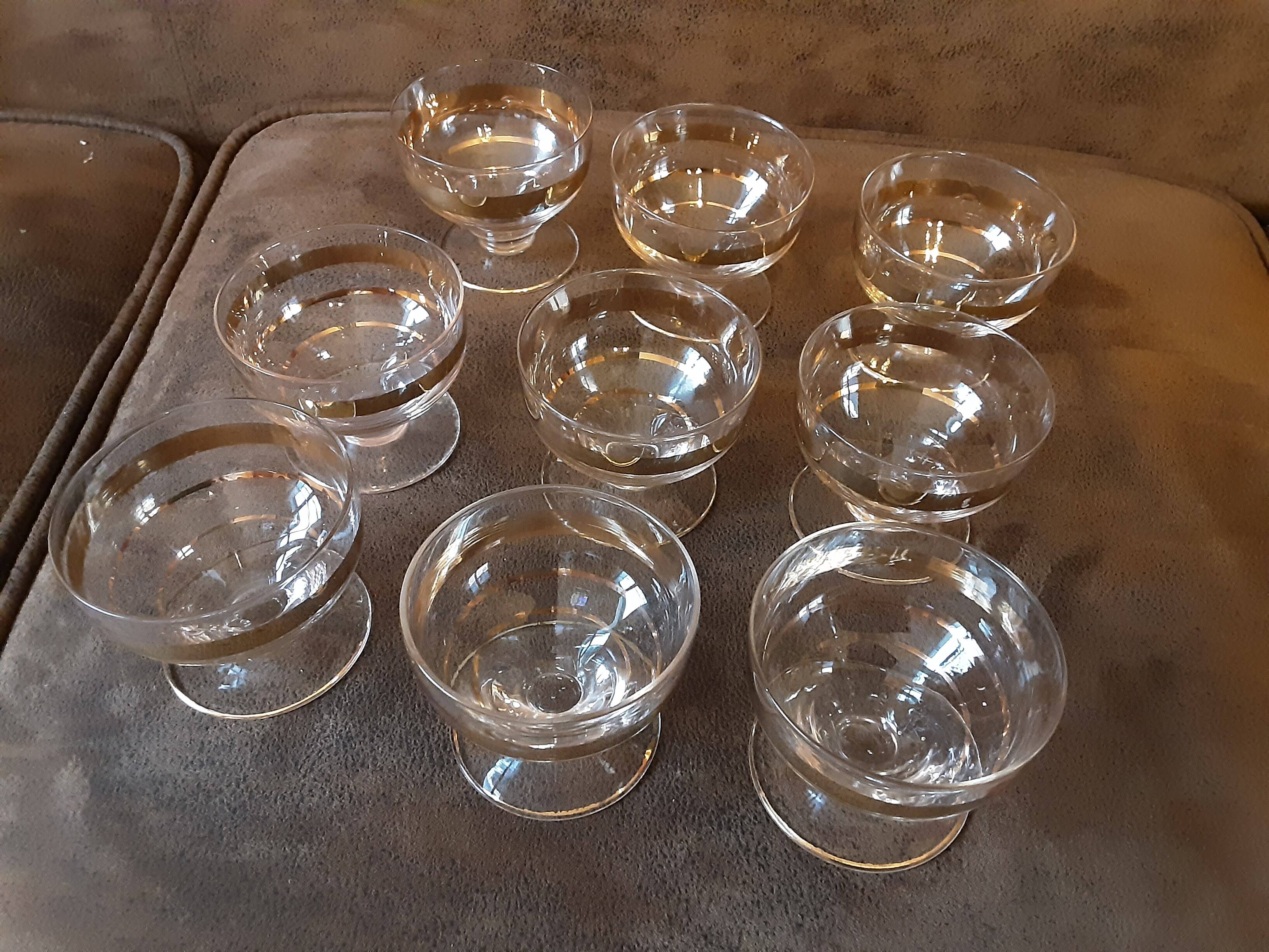 Set of 9 vintage digestif glasses
