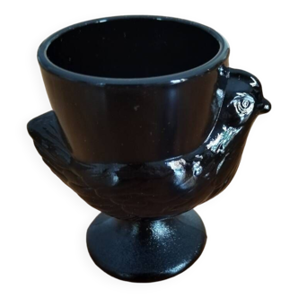 Black hen egg cup