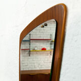 Asymmetric mirror teak 37x76cm