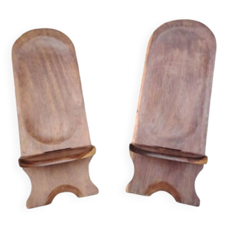 Paire de chaise à palabre africaine