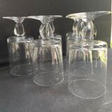 6 Large twisted plain crystal glasses – Typical of the 1960s-1970's