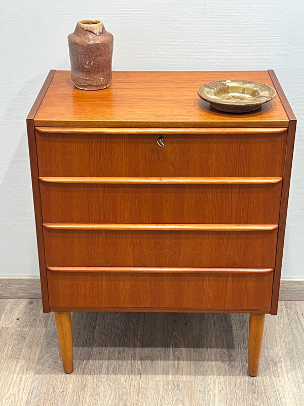 Commode scandinave en teck 4 tiroirs