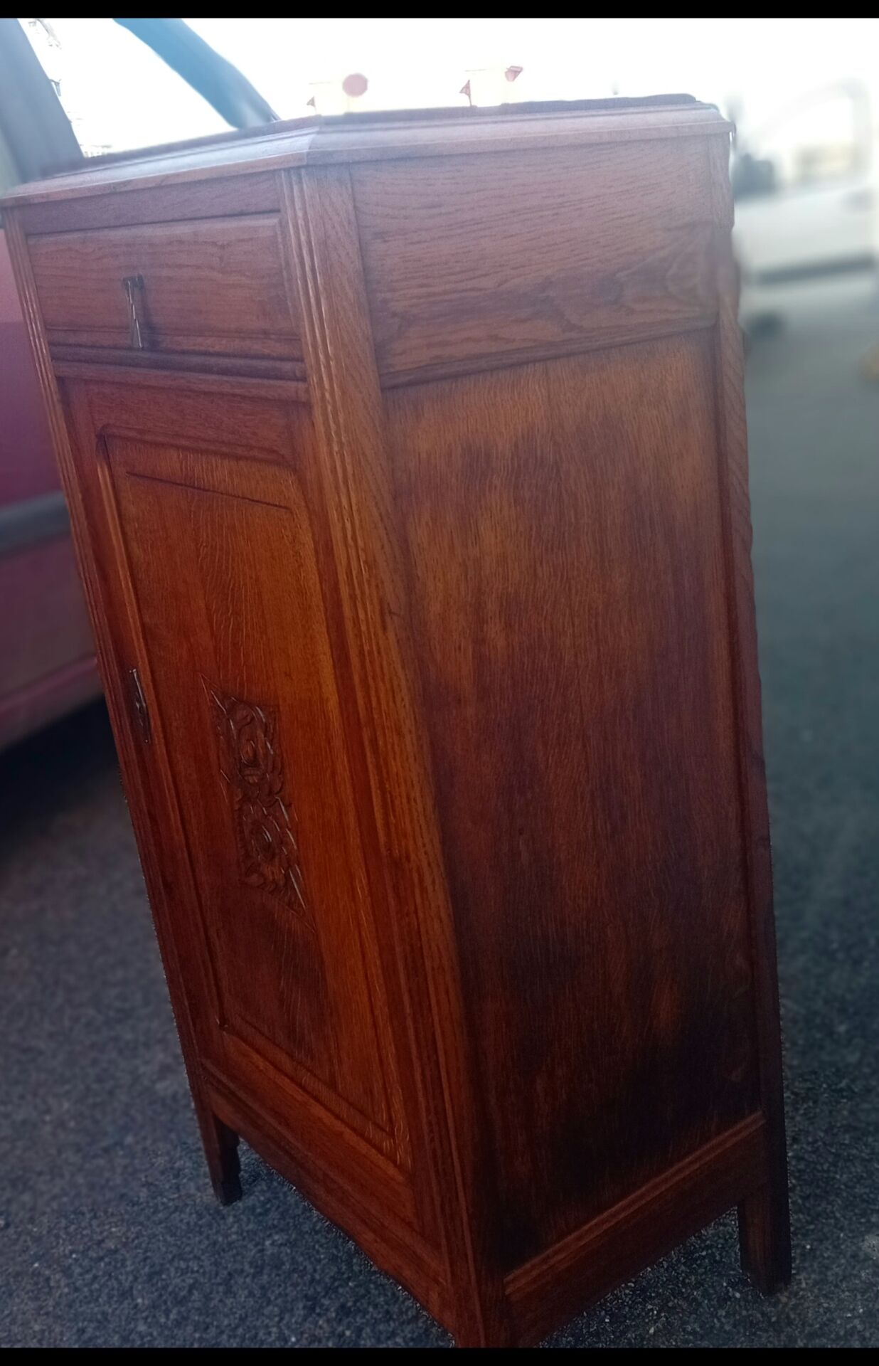 Art Deco oak jam cabinet
