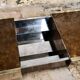 Brass solar flare bar coffee table, Cidue, Italy, 1970s