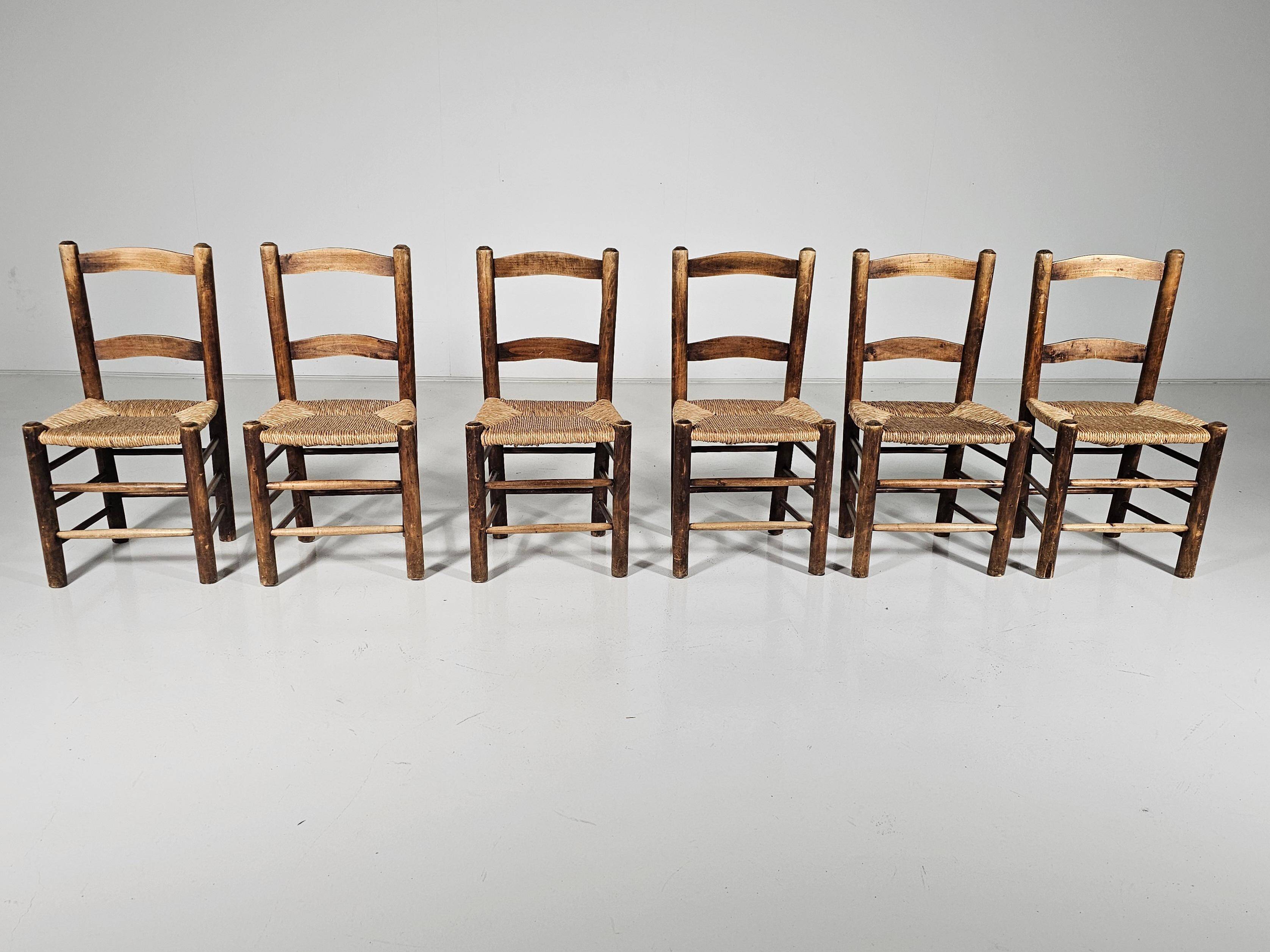 Farmhouse dining chairs, Spain 1970s