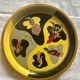 Round Vintage 1950s Tin Plate painted in the Style of Jean