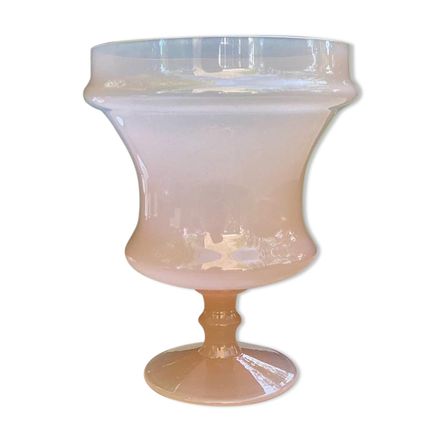 Medici style vase in pale pink opaline