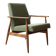 Fauteuil vintage bouclè vert sauvage conclu par H.Lis