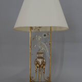 Crystal parrot table lamp, 1970s
