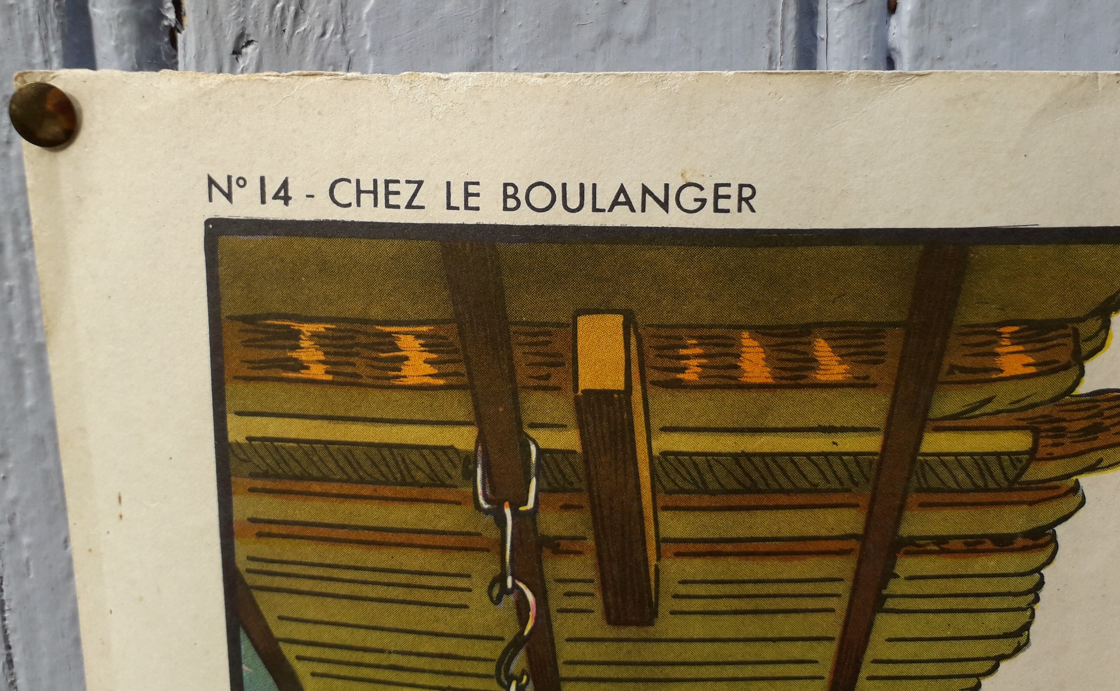 School poster "mid" at the baker's and at the hairdresser