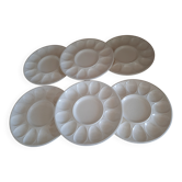 Set of 6 Vintage Mimosa Egg Plates – Speckled Cream Ceramic