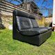 Pair of two black leather modular sofa chairs by Walter Knoll, Germany, 1970s