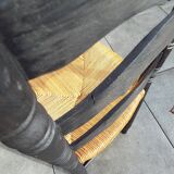 6 straw chairs with high backs