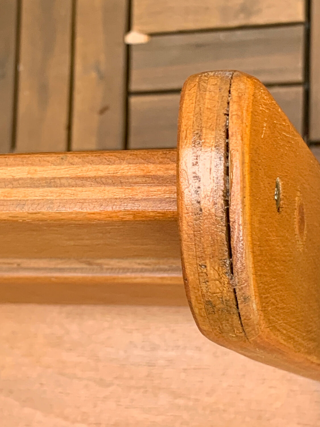 Children's wooden and formica desk and sled chairs 1970
