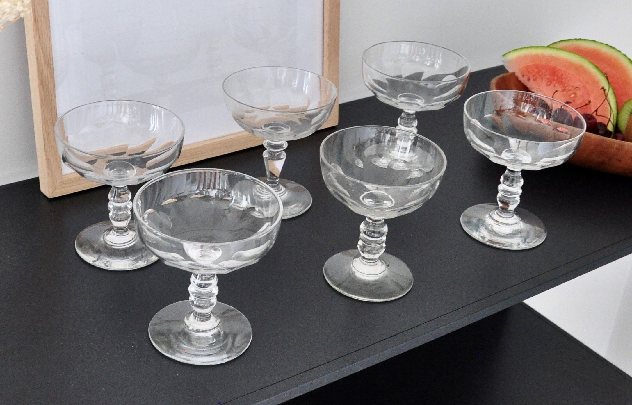 10 crystal champagne cups