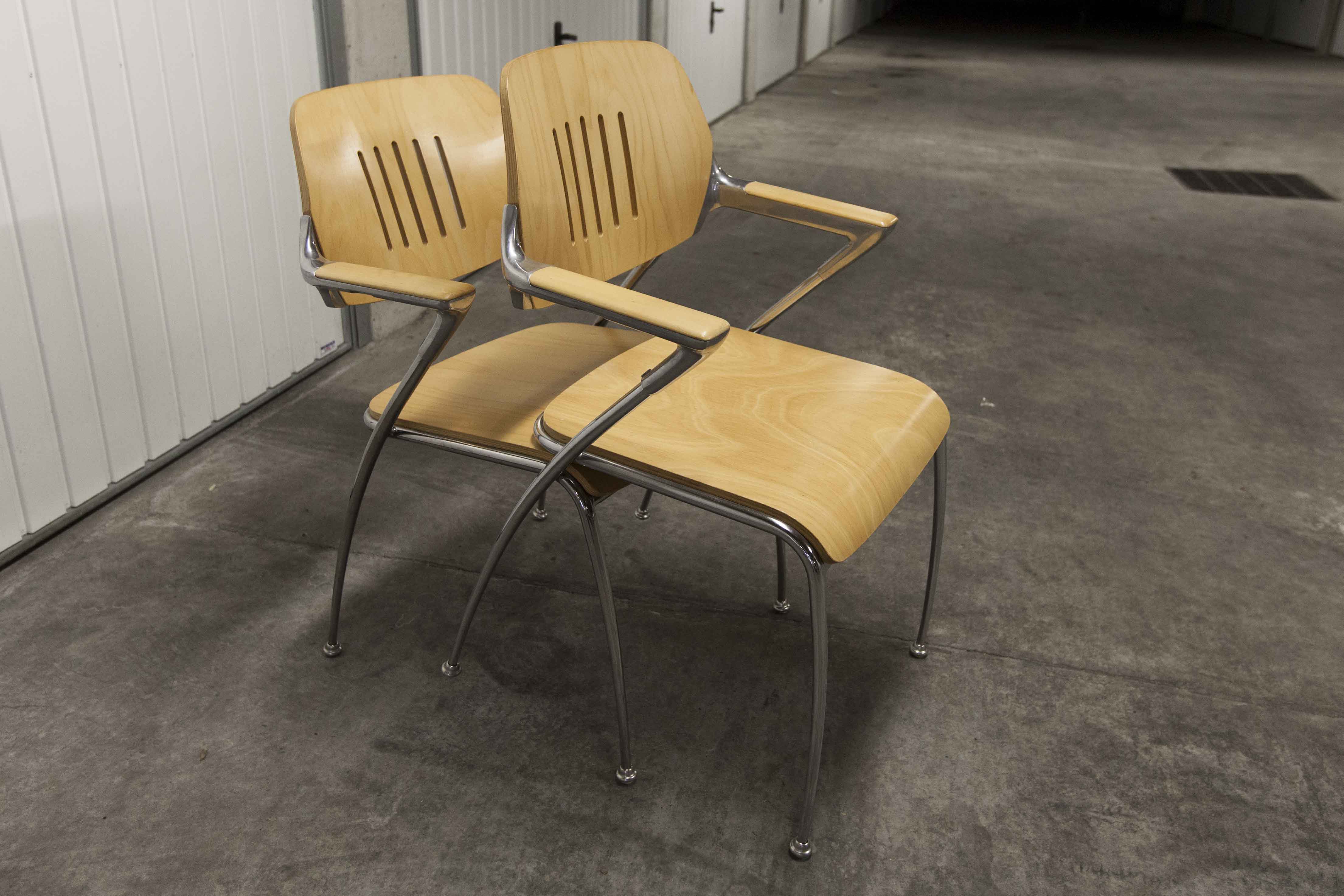 Lot of 6 "Golf" model chairs designed by Francesco Zaccone for the Brunner brand