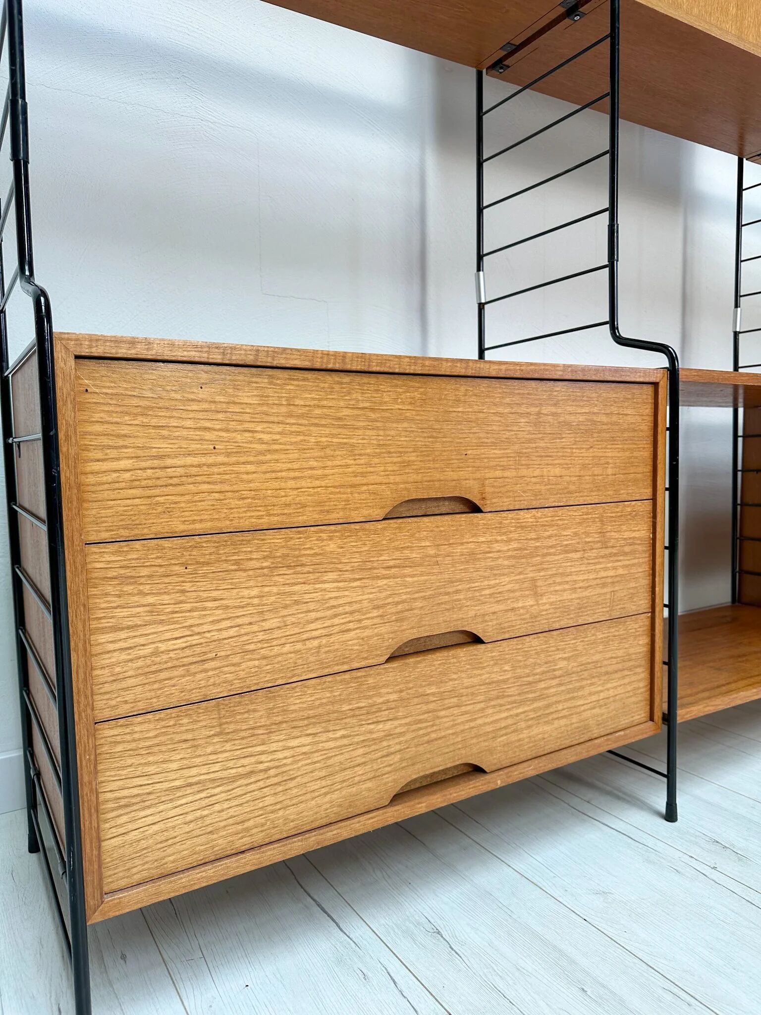 1960s Vintage Freestanding Walnut Shelving System by WHB