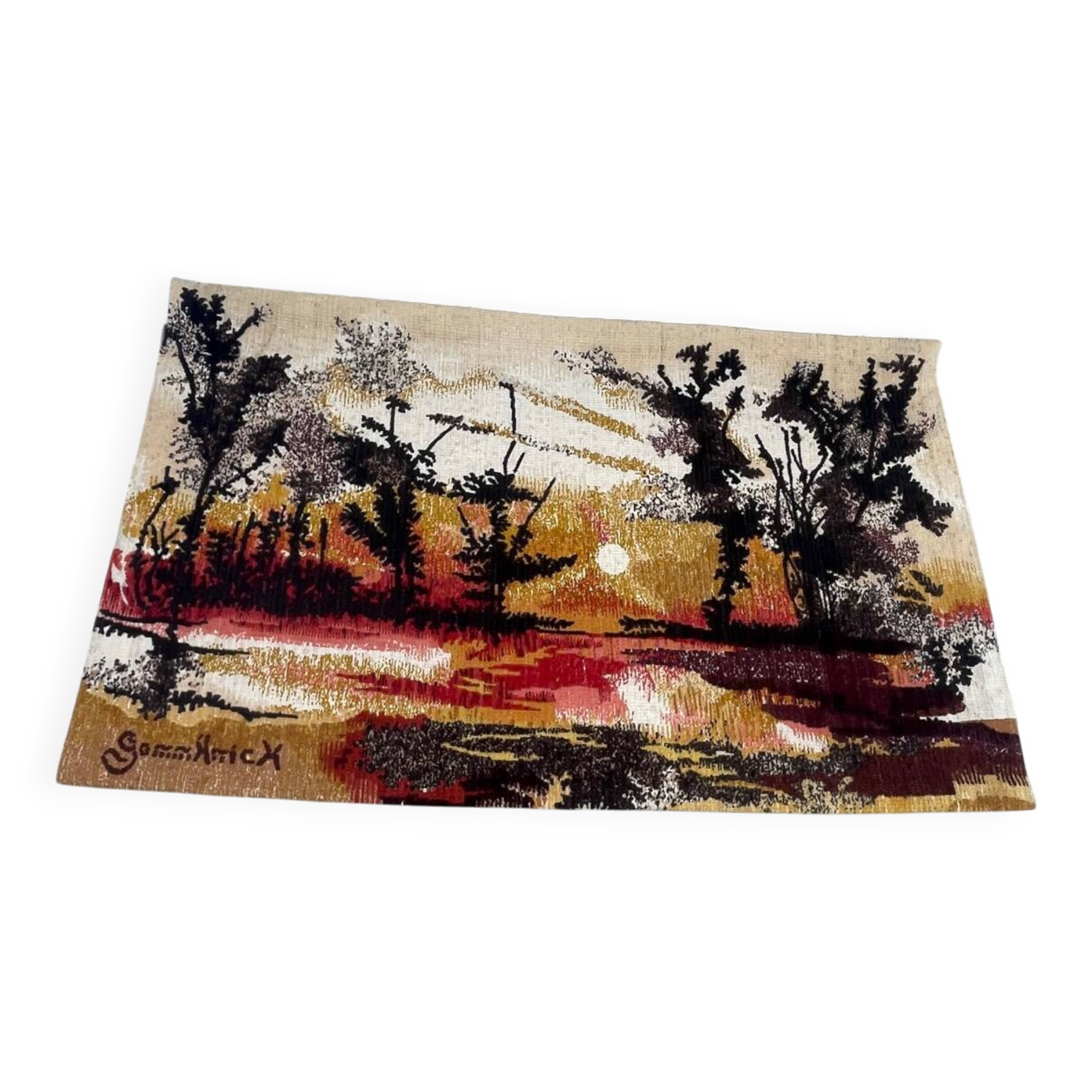 Tapisserie sérigraphie d’Aubusson Crépuscule de Gemmanick