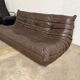 100% authentic Ligne Roset Togo 3-seater in chocolate brown original leather.