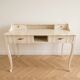Ensemble bureau secrétaire rétro et sa chaise en bois beige