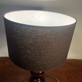 Solid wood table lamp with 80s lampshade