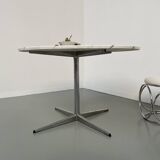 60s marble table with chrome cross base