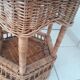 Pedestal table 2 floors in natural rattan