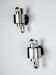 Pair of space age 2-light wall sconces, chromed metal, Italy, 1970s