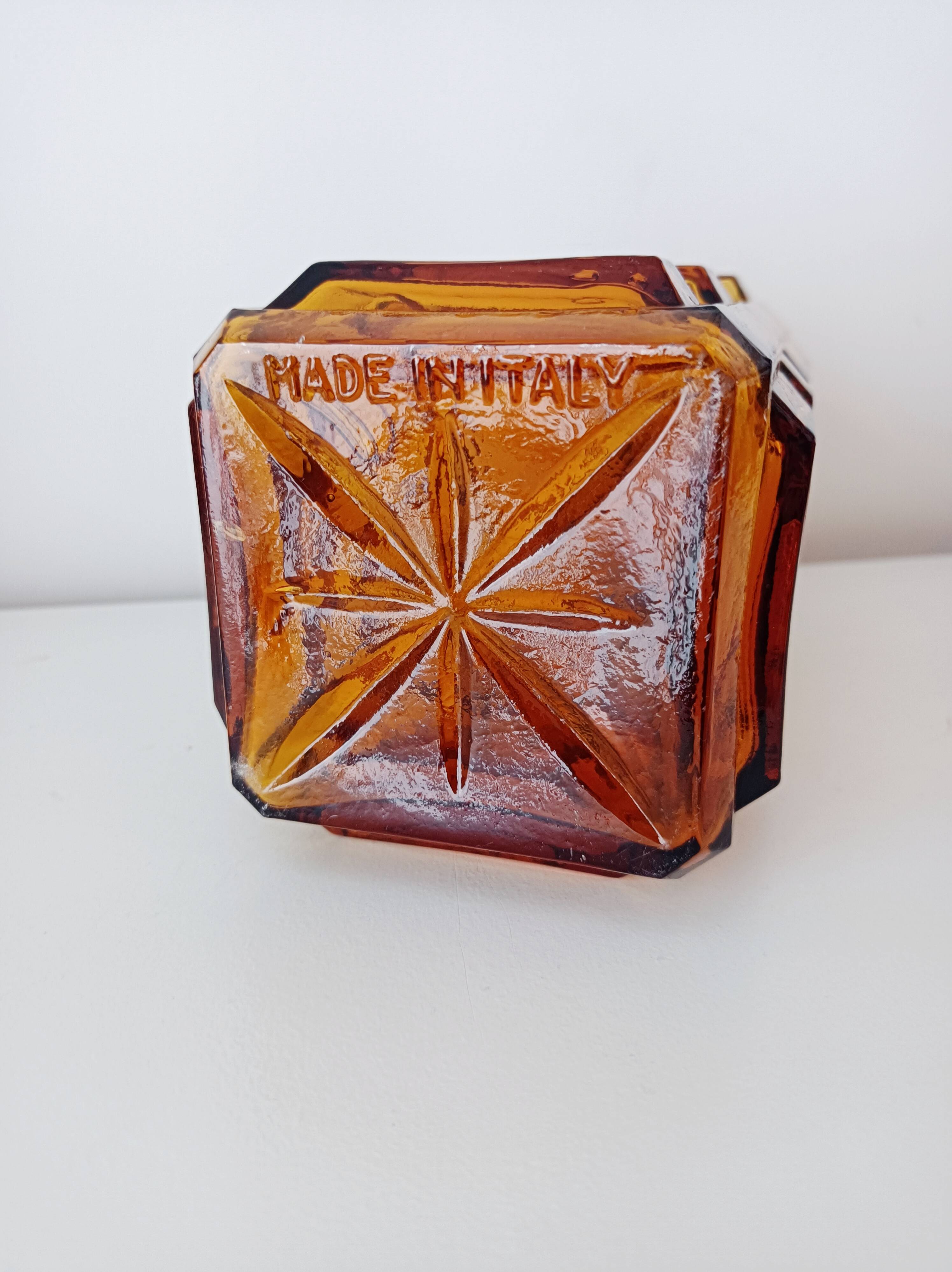 Empoli amber glass carafe