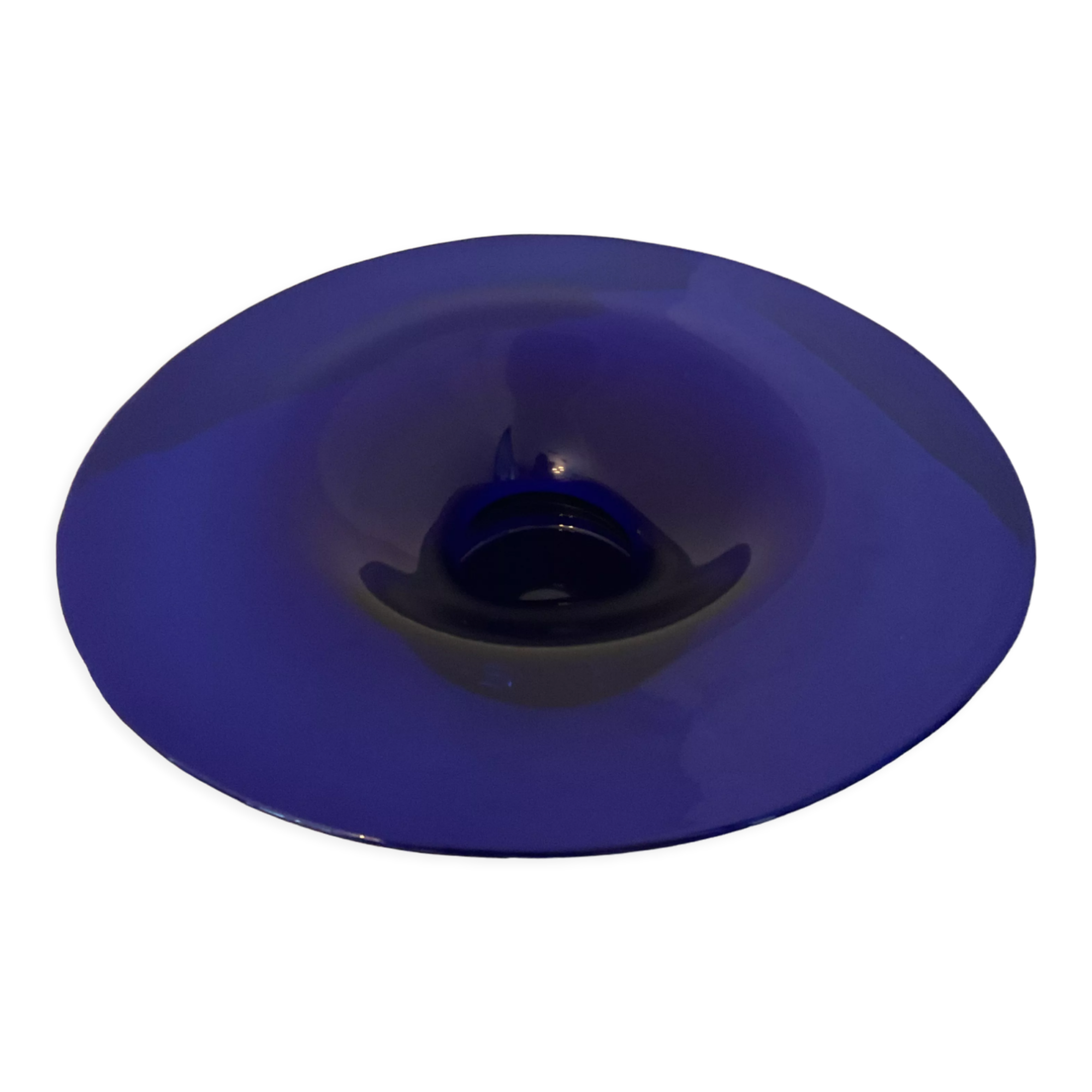 Empty pocket vintage cut in blue glass paste