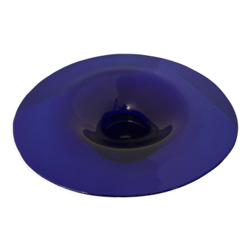 Vide poche coupe vintage en pâte de verre bleue