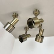 2 of 4 minimalist solid Brass "tube" SPOT Ceiling wall Lights, Italy 1970s