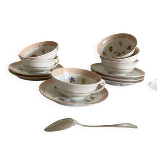 6 cups of coffee, tea, and chocolate in antique Limoges porcelain.