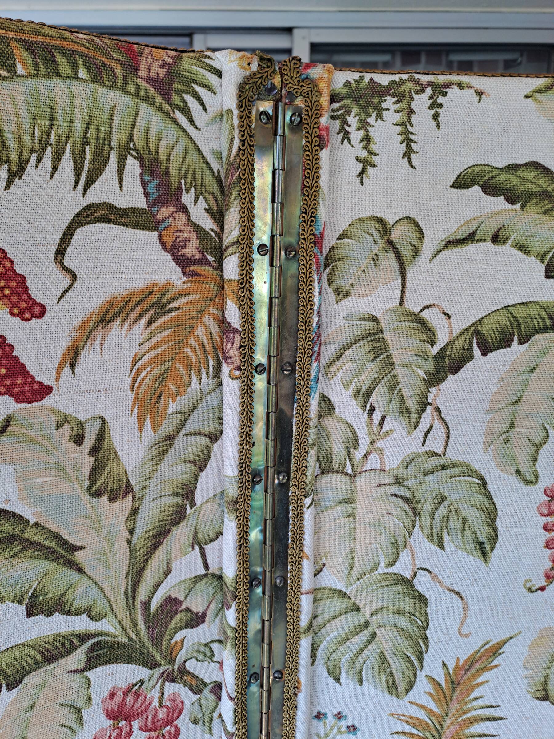 30'S French Tapestry Screen, XX-style classic printed canvas, 3 panels