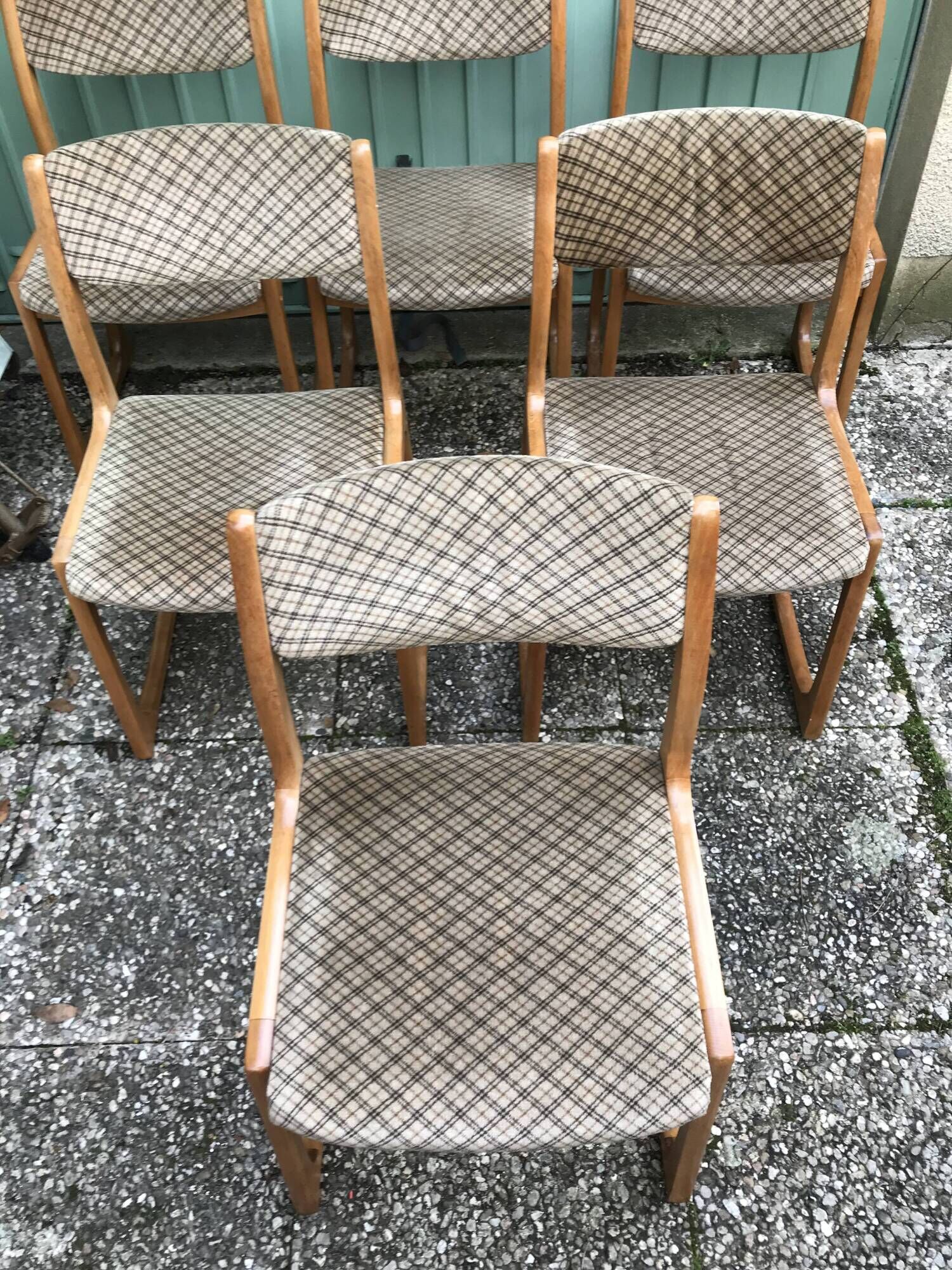 Set of 6 old Baumann chairs sled