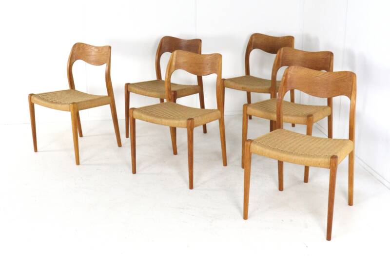 Ensemble de 6 Niels Otto Møller pour JL Møllers Møbelfabrik | modèle 71 - danois