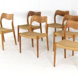 Ensemble de 6 Niels Otto Møller pour JL Møllers Møbelfabrik | modèle 71 - danois