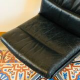 Armchair in leather and chrome Drabert