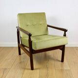 Stobrawa wooden armchair brown vintage olive - Bączyk - 2 pieces available