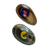 Paire de coupelles en verre d'art soufflé signé Eric Lindgren Claret