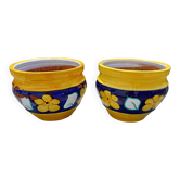 Pair of glazed terracotta planters