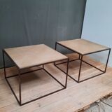 Pair of metal and cement sofa tips
