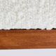 Scandinavian two-seater Sofa, 60's style, teak & white bouclé