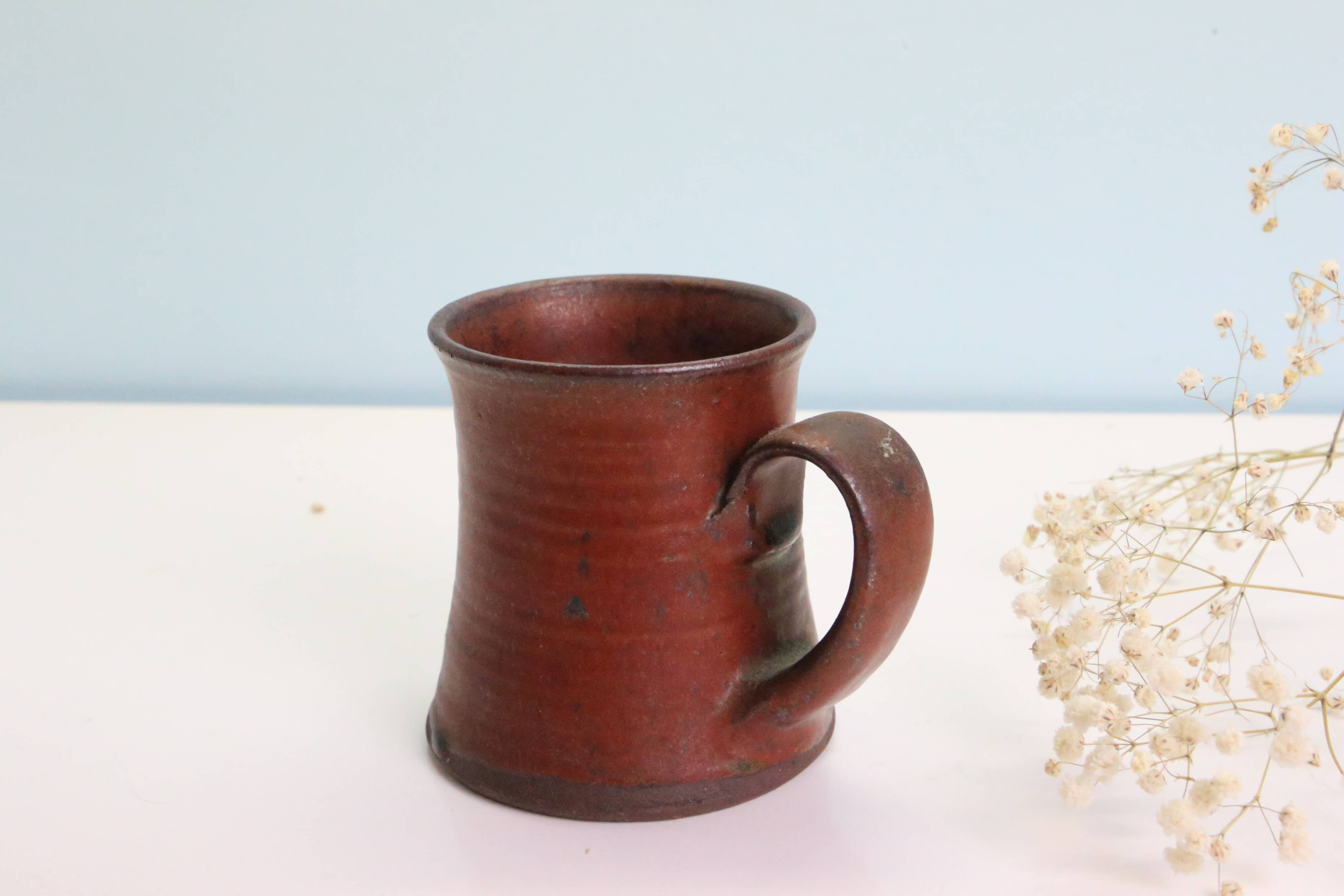 Handmade mug, French manufacture of Taizé, vintage pottery,