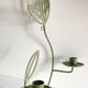 Wall Candle Holder, Green Metal Leaves